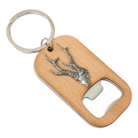 Roe Antler Keyring Bottle Opener Wooden Stainless Steel Key Chain Gift 303