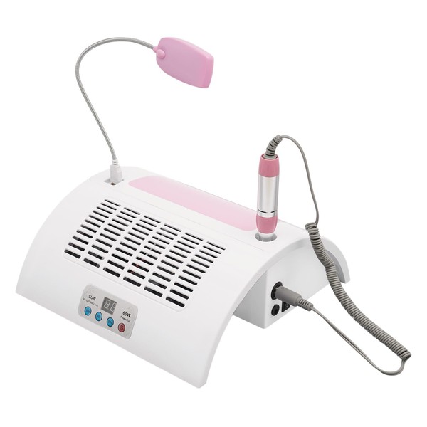 HANGKAI 5 in 1 Nail Lamp w/Nail Dust Collector,Nail Drill