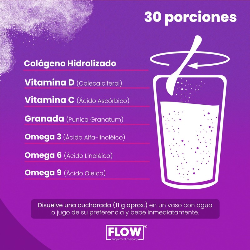 Colágeno Hidrolizado al 90% 330 grs Granada FLOW