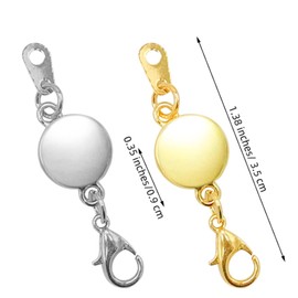 12 Pieces Locking Magnetic Jewelry Connector Extender Magnet Clasp Round Necklace Clasp Closures Bracelet Extender for Jewelry Making, Necklace Bracelet DIY(Gold, Silver)