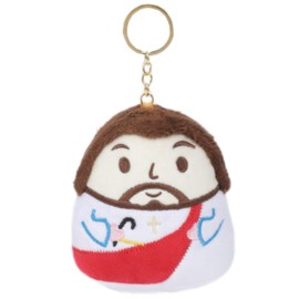 NIUBEHOHO Jesus Plush Mini Stuffed Animal - 2025 Jesus Love Me Religious Celebrations Gifts, Red 5 Inch