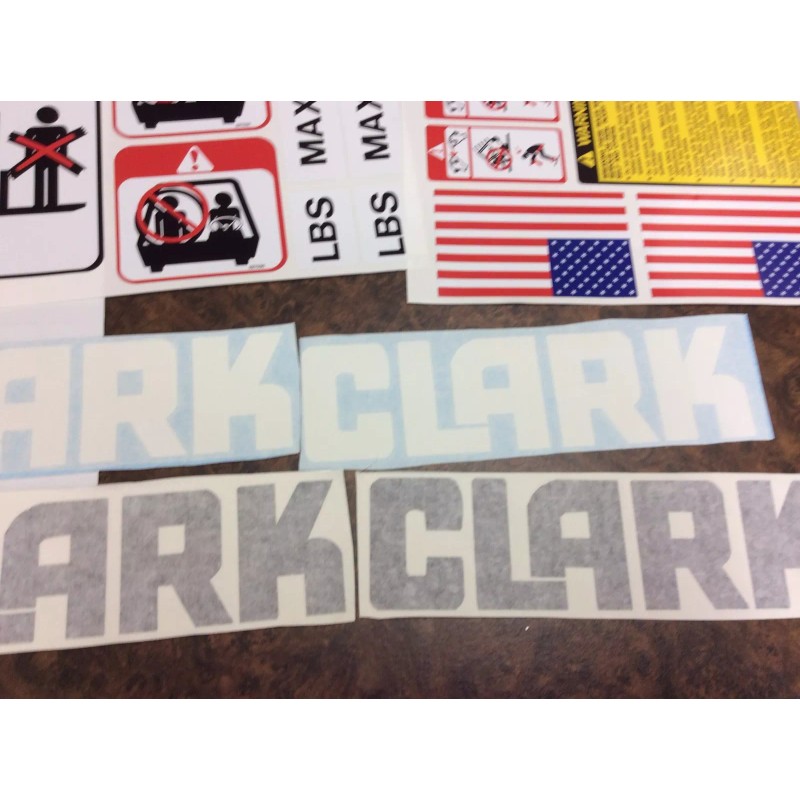 Clark New Clark forklift decal kit with safety decals.