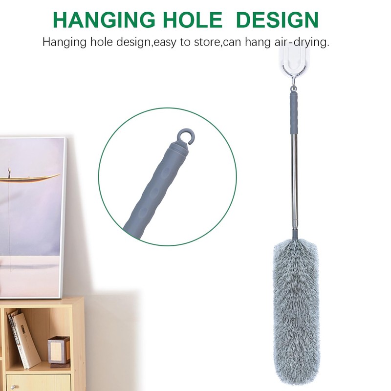 Microfiber Feather Duster with Extendable Pole, 100-inch Extra-Long Dusters Telescoping