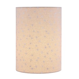 Aspen Creative 31623,Hardback Drum Contemporary Spider Lamp Shade/Sliver Snowflakes Printing Linen Fabric. 8" Top x 8" Bottom x 11" Height.