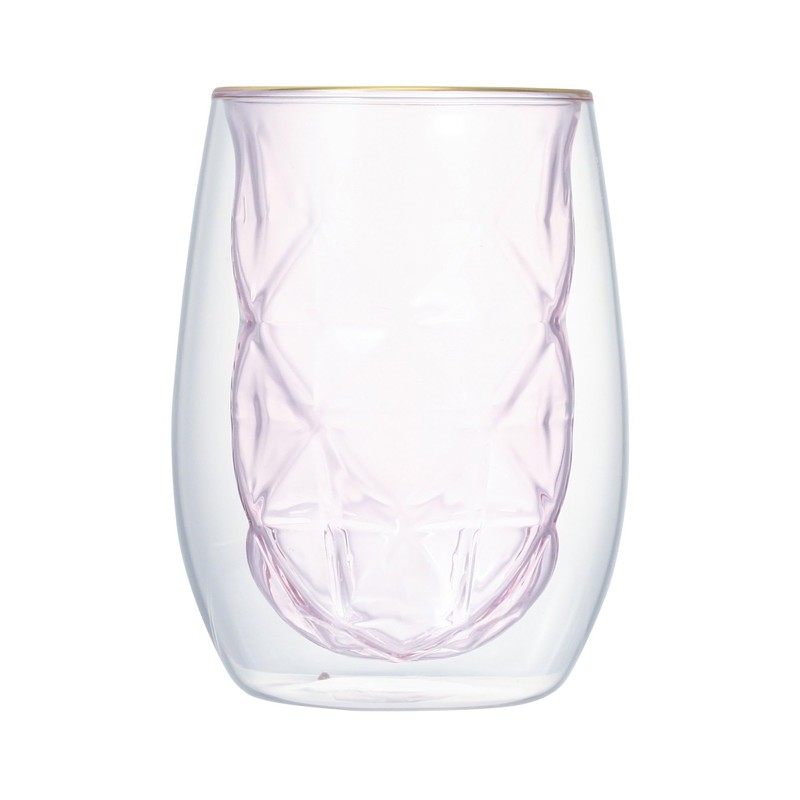 Francfranc Diamond Double Wall Glass, Pink