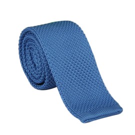 Mens Vintage Smart Casual Necktie 2" Skinny Knit Tie For Groom (Light Blue)