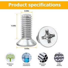 Osilly 16pcs Car Brake Disc Rotor Screws, 93600-06014-0H, Stainless Steel Retaining Screws for Front and Rear Rotor, Auto Replacement Hardware Bolts Screw Kit, Automotive Accessories