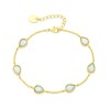 STARCHENIE Opal Bracelet for Women Simple Teardrop Bracelet 14K Gold
