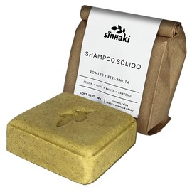 Sinhaki Shampoo Sólido de Romero y Bergamota, Control Caída. Libre de Parabenos y Sulfatos, con Ingredientes Naturales 100 gr
