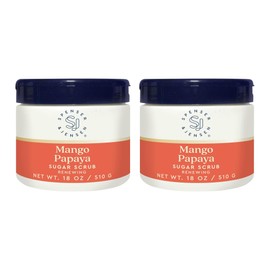 Spenser & Jensen Mango Papaya Exfoliating Sugar Scrub - Hydrating & Renewing Body Scrub for Soft, Smooth & Silky Skin - Gentle Body Care - 18 oz (Pack of 2)