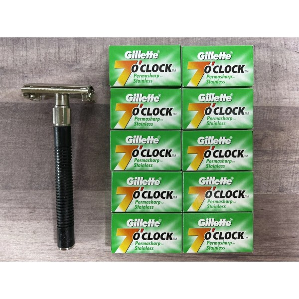 Gillette 100 X GILLETTE 7 O'CLOCK PERMASHARP SHAVING BLADES W