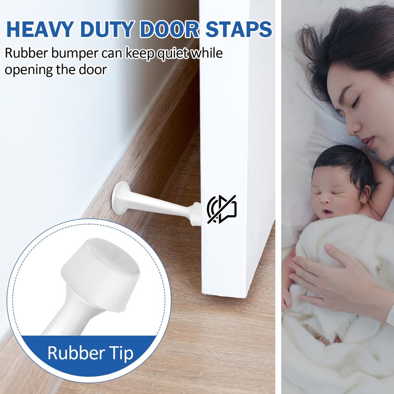 24 Pack Door Stop Heavy Duty Solid Rigid Door Stoppers