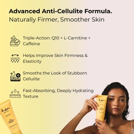 Life's Butter Crema anticelulítica con coenzima Q10, L-carnitina y aceite de coco con cepillo para polvo para el cuerpo seco, Único