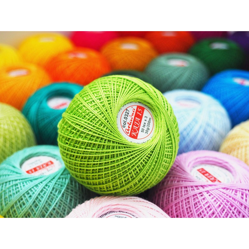 Cotton Crochet Yarn Double Mercerized Thread 220yd/200m Ball 1.05oz/30g Knitting