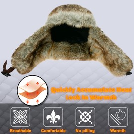 Unisex Winter Trapper Hat Cold Proof Keep Warm Hat with Ear Flaps and Windproof Mask for Hunting Skiing Trooper Winter Outdoor Activities (Brown, XL)