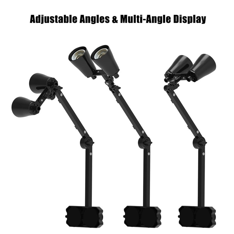 LURMMUE Dual Reptile Lamp Stand with Suction Cups, Adjustable Bracket