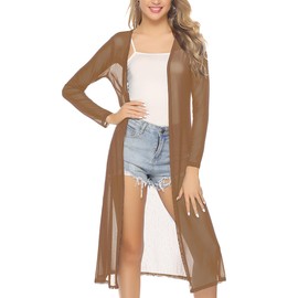 Totatuit Swimwear Cover Up Printed Beach Kimonos for Women Long Summer Cardigan Sheer Duster