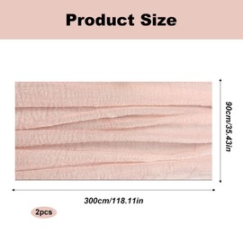 2 PCS Pink Cheesecloth Table Runners, 90x300 cm Boho Dusty Pink Gauze Wedding Cheesecloth, 118 FT Long Gauze Table Runner Boho for Wedding, Festive Decorations and Large Parties