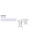 Flash Furniture 6-Foot Height Adjustable Granite White Plastic Folding Table