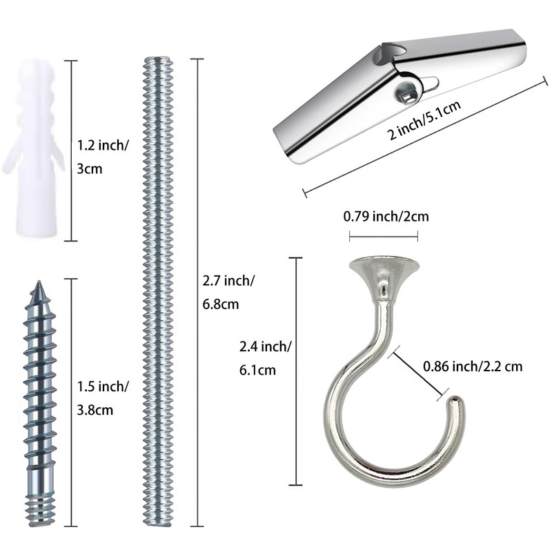 Evsteluo Large Swag Ceiling Hooks Heavy Duty Swag Hook with