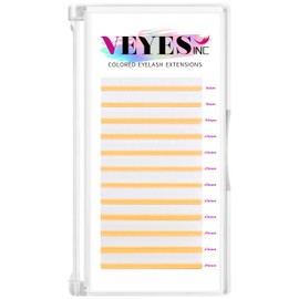 VEYES INC Colored Lash Extensions 03 05 07 15 C/D Curl 8-16mm Mixed Length Tray, Premium Individual Silk Eyelashes, Professional Supplies for Lash Techs (White 0.07 D 8-16mm)