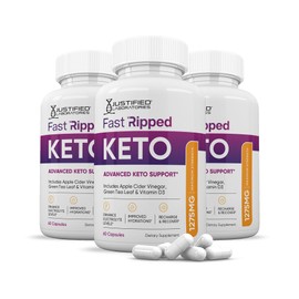 (3 Pack) Fast Ripped Keto ACV Pills 1275MG Keto Support Blend Capsule Alternative to Keto ACV Gummies Formulated with Apple Cider Vinegar Extra Virgin Olive Oil Powder Green Tea Leaf 180 Capsules