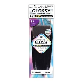 Shake-N-Go Glossy 5"x5" Straight 12" Lace Closure Glossy (NATURAL BLACK)