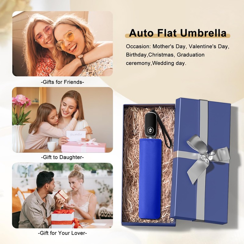 Natuquebrela Folding Travel Umbrella Compact - Large Compact Umbrella Auto