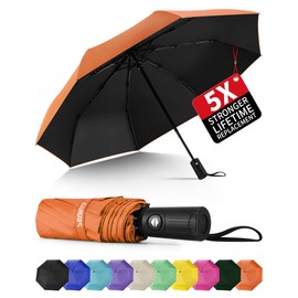 Seniny Windproof Travel Umbrella, Automatic Umbrellas for Rain, Portable & Compact for Backpack, Strong UV for Protection, Folding Small Sun Umbrella for Car, Walking