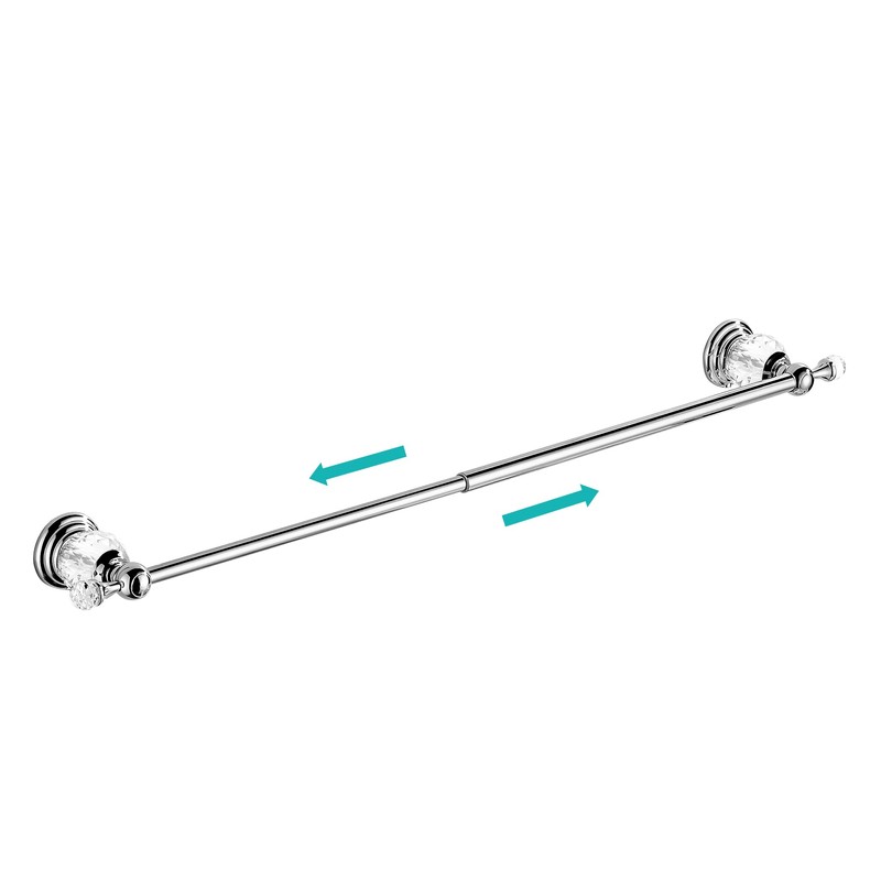 BATHSIR Crystal Towel Bar 24 Inch, Chrome Bathroom Towel Rack,