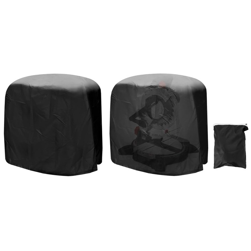 QWORK Dustproof Miter Saw Cover, 2 Pack Waterproof Covers, 210D