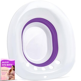 Sitz Bath, Sitz Bath for Toilet Seat - Hemorrhoids and Perineal Soaking Bath, Postpartum Care - Yoni Steam Seat - Collapsible, Wide Seat - Use with Sitz Baths Salt