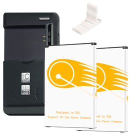 AceSoft Lasting Power Substitutable Li_ion Business Extra 2X 4600mAh Battery Universal Dock Charger with USB Output Port Folding Bracket Compatible withLG Stylo 2 V VS835 Verizon