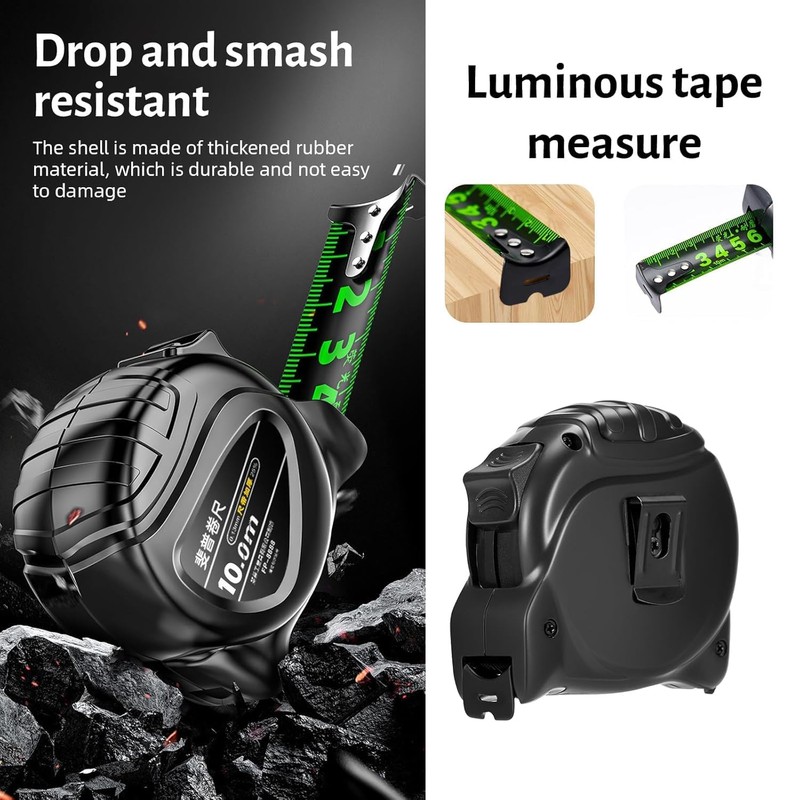 2 Pack 10M/32.8ft Tape Measure, with Fluorescent 10M*25MM Straightness 2.8M