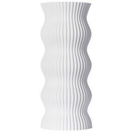 3D Vase Anneli Decorative Vase XL 38 cm Floor Vase Decorative Vase Pampas Grass Dried Flowers (White)