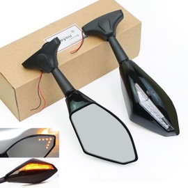 Motorcycle Led Turn Signal Indicator Rearview Mirrors for Compatible with CBR1000F CBR600F CBR900RR YZF FZ1 FZR600