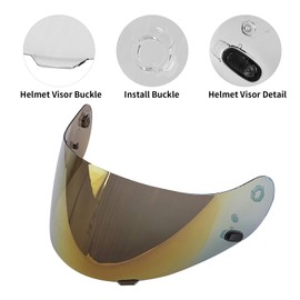 VCOROS Motorcycle Helmet Face Shield Visor Repalcement for HJC Helmet HJ-09 CL-15 CL-17 CL-16 CL-SP AC-12 FS-10 CS-R1 IS-16 CS-R2 Shield (Golden)