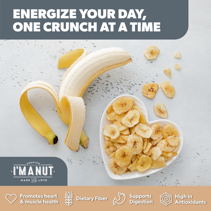 Premium Dried Banana Chips 48oz | Non-GMO, Batch Tested Gluten
