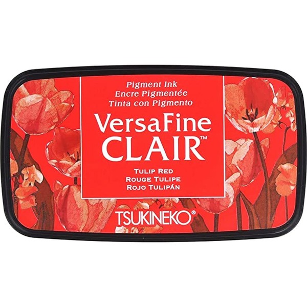 Tsukineko Tulip Versafine Clair Ink Pad, Synthetic Material, Red, 5.6