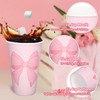 Whaline 50Pcs Bow Coquette Coffee Paper Cups Pink Bowknot 16