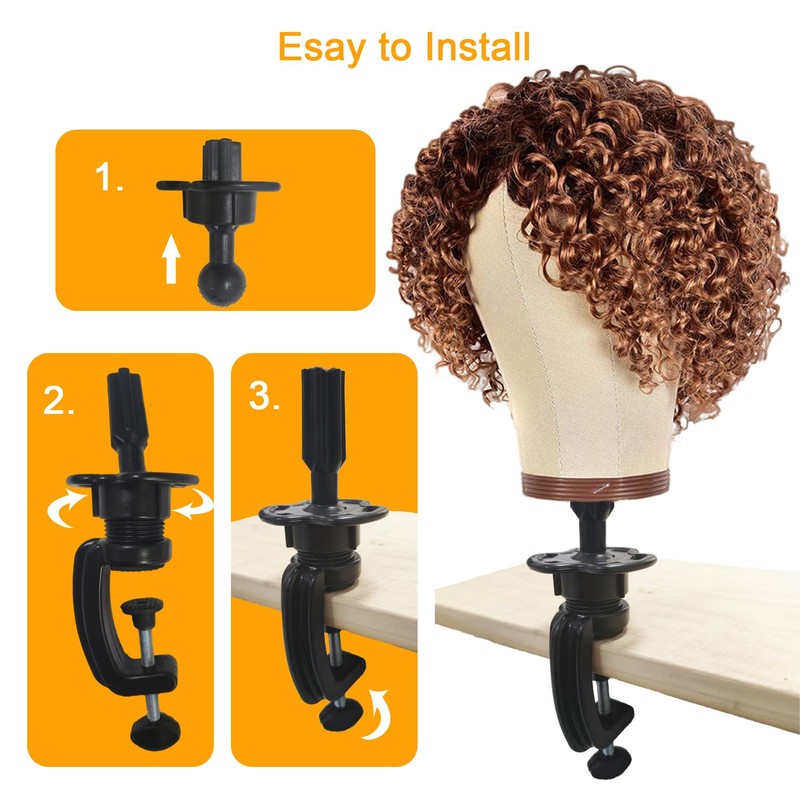 Wig Stand Mannequin Head Holder 1 Pack Black Cosmetology Manikin