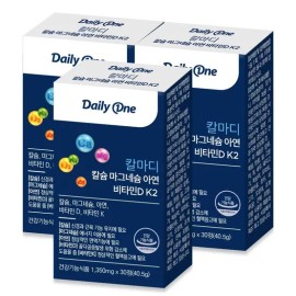 Daily One 데일리원 칼마디 칼슘 마그네슘 아연 비타민 D K2 영양제 칼슘제 뼈건강 30정, 3통