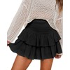 Aoudery Flowy Shorts for Women Casual Boho Ruffle Tiered Skorts