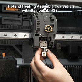 Immdinogo Hotend Heating Assembly Compatible with BambuLab H2S: Quick-Change Extruder Replacement with Ceramic Heater Cartridge Thermistor Sensor and Mounting Base Clip 3D Printer Accessories