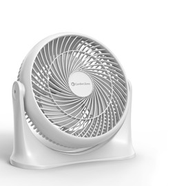Comfort Zone 11-Inch High-Velocity Tabletop Air Circulator Fan, Quiet Personal Fan with 3 Speeds & 90° Adjustable Tilt – Portable Desk Fan for Home, Bedroom, or Office, White