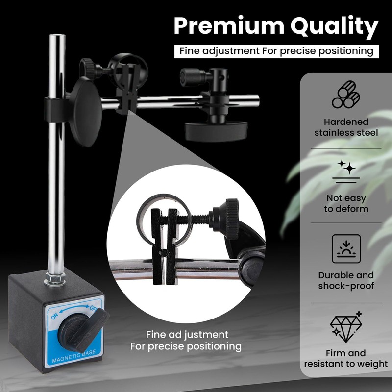 Dial Indicator with Magnetic Base and Point Precision Inspection Set,