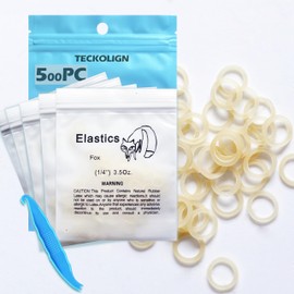 Orthodontic Elastic rubber bands 500 pcs (Medium, 3.5 Oz,1/4,Fox),Teckolign Orthodontic Elastic Rubber Bands, 500 Pack,Great for Dreadlocks, Braids, Tooth Gap, Braids, Dog Bows, Top knots, 5 Pack,with Elastic Placer for Braces. Good Orthodontic Supplies