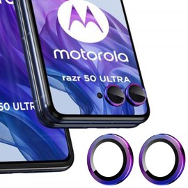 Zeking (2 Set for Motorola Razr 50 Ultra Camera Lens Protector, Scratch-Resistant HD Clarity Ultra-Thin 9H Tempered Glass with Aluminum Edging, Individual Metal Lens Cover(Color)