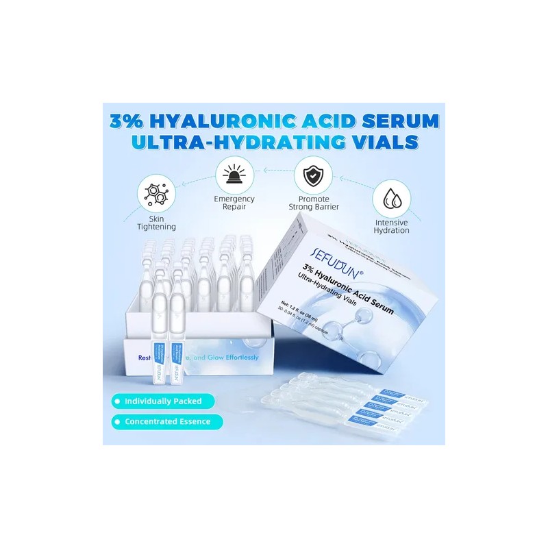 30 Sueros Facial Piel Hidratante 3 Ácido Hialurónico 24h