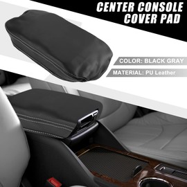 X AUTOHAUX Car Center Console Pad Waterproof Armrest Seat Box Cover Protector for Toyota RAV4 2019-2022 Black Gray